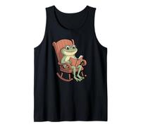 Cute Frog Reading Book Cartoon for Book And Frogs Lovers Canotta