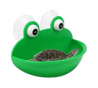Cute Frog Terrarium - Wall Mounted Suction Cup Tank Decoration | Frog Shaped Habitat For Tree Toad Gecko | For Fish Tank Reptile Resting Platfořm Small Aquatic Animals | ABS Green 12.5x6.1x9.5cm