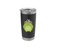 Cute Frog with Cowboy Cappello Kawaii Cottagecore Aesthetic Bicchiere termico in acciaio inox doppia parete