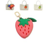 Cute Fruit Coin Purse Bag Charm Accessories,Strawberry Coinspurses,Fruits Coinpurse Keychain,Waterproof Leatherfruit Bag Charm for Girl Women (07)