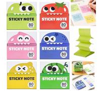 Cute Fruit Monster Pop-Up Sticky Notes Dispenser,Translucent Sticky Notes