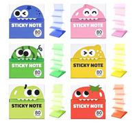 Cute Fruit Pop Up Sticky Notes, Transparent Pull Out Note Dispenser, 2026 New Magic Stationery Index Tabs Reusable Office Separator 80 Sheets Writing Bookmarks for School