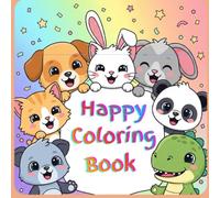 Cute & Fun Coloring Book for Kids and Adults - Easy Relaxing Designs for Stress Relief (8.5" x 8.5"): Super Cute Coloring Book for Kids and Adults - 60 Fun & Easy Stress-Relief Designs
