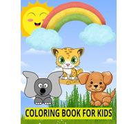 Cute & Funny Animals: Easy Coloring Book for Kids and Adults