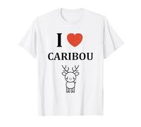 Cute Funny caribous Animals Little Simple i Love Caribou Maglietta