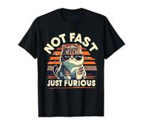 Cute Funny Cat Not Fast Just Furious Angry Cat With Glasses Maglietta
