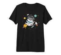 Cute Funny Kawaii Cartoon Kids Astronaut Space Raccoon Lover Maglietta Premium