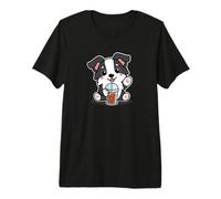Cute Funny Kawaii Kids Boba Bubble Tea Border Collie Lover Maglietta Premium