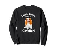 Cute Funny Life Is Better Cavalier Spaniel Dog Lover Felpa
