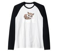 Cute Funny Sleeping Nope Raccoon Lover Maglia con Maniche Raglan