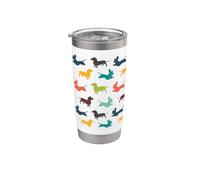 Cute Funny Womens Jumping Multicolor Dachshund Lover Pattern Bicchiere termico in acciaio inox doppia parete
