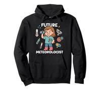 Cute Future Meteorologist Kids Girl Junior Weather Scientist Felpa con Cappuccio