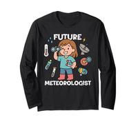 Cute Future Meteorologist Kids Girl Junior Weather Scientist Maglia a Manica