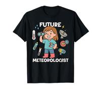 Cute Future Meteorologist Kids Girl Junior Weather Scientist Maglietta
