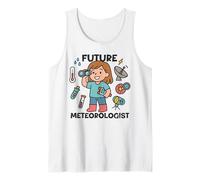 Cute Future Meteorologist Kids Girl Weather Scientist White Canotta