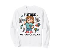 Cute Future Meteorologist Kids Girl Weather Scientist White Felpa