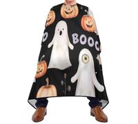 Cute G-Host Orange Pumpkins Halloween Uomo Donna Mantella Taglio Capelli Traspirante Mantella Parrucchiere Regolabile Mantellina Parrucchiere Per Acconciatura Uso Domestico 168X140Cm