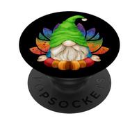 Cute Garden Gnome With Lotus Flower For Mom & Yoga Teacher PopSockets PopGrip Adesivo