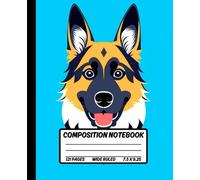 Cute German Shepherd Composition Notebook Wide Ruled: A Noble and Watchful German Shepherd With Loyalty in Its Eyes