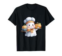 Cute Ghost Baker Halloween Chef Spooky Baking Men Women Maglietta