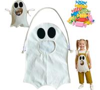 Cute Ghost Beginner Shoulder Bags, Ghost Trick or Treat Candy Bag, Ghosts Shaped Storage Bag for Spooky Party Decorations