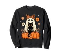 Cute Ghost Black Cat Leopard Bow Halloween Autumn Spooky Felpa