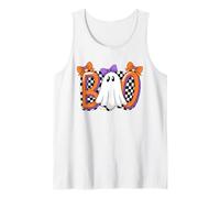 Cute Ghost Boo Halloween Girl - Retro Scacchi Spettrale Donne Canotta