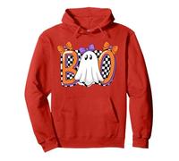 Cute Ghost Boo Halloween Girl - Retro Scacchi Spettrale Donne Felpa con Cappuccio