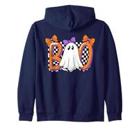 Cute Ghost Boo Halloween Girl - Retro Scacchi Spettrale Donne Felpa con Cappuccio