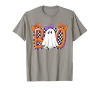 Cute Ghost Boo Halloween Girl - Retro Scacchi Spettrale Donne Maglietta