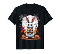 Cute Ghost Bunny with Candy Spooky Ghost Halloween Costume Maglietta