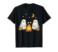 Cute Ghost Camping Halloween Spooky Season Summerween Maglietta