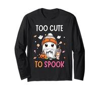 Cute Ghost Candy Halloween Too Cute To Spook Kids Toddler Maglia a Manica