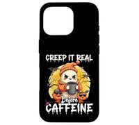 Cute Ghost Coffee Halloween Creep It Real Before Caffeine Custodia per iPhone 16 Pro