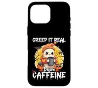 Cute Ghost Coffee Halloween Creep It Real Before Caffeine Custodia per iPhone 16 Pro Max