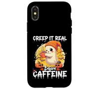 Cute Ghost Coffee Halloween Creep It Real Before Caffeine Custodia per iPhone X/XS