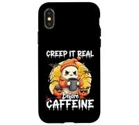 Cute Ghost Coffee Halloween Creep It Real Before Caffeine Custodia per iPhone X/XS