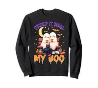 Cute Ghost Couple Halloween Creep It Real with My Boo Felpa