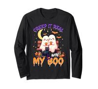 Cute Ghost Couple Halloween Creep It Real with My Boo Maglia a Manica