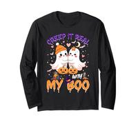 Cute Ghost Couple Halloween Creep It Real with My Boo Maglia a Manica