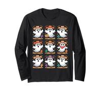 Cute Ghost Cowboys Halloween Spooky Western Maglia a Manica