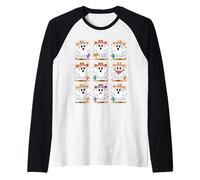 Cute Ghost Cowboys Halloween Spooky Western Maglia con Maniche Raglan