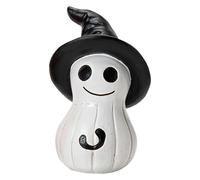 Cute Ghost Decor - Ghost Desk Decor With Witch Hat | 4.69 X 3.15 Inches Portable Resin Table Centerpieces Halloween Decorations For Indoor Living Room Bedroom Fireplace Bookshelf Dorm Party