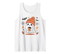 Cute Ghost Drinking Coffee Halloween Ghost Ice Coffee Womens Canotta