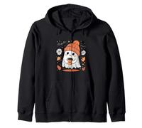 Cute Ghost Drinking Coffee Halloween Ghost Ice Coffee Womens Felpa con Cappuccio