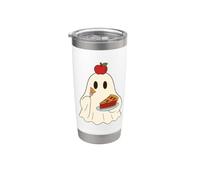 Cute Ghost Eating Pie Halloween Fall Autumn Apple Lover Bicchiere termico in acciaio inox doppia parete