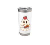 Cute Ghost Eating Pie Halloween Fall Autumn Apple Lover Bicchiere termico in acciaio inox doppia parete