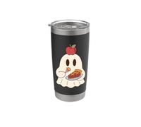 Cute Ghost Eating Pie Halloween Fall Autumn Apple Lover Bicchiere termico in acciaio inox doppia parete