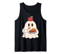 Cute Ghost Eating Pie Halloween Fall Autumn Apple Lover Canotta