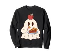 Cute Ghost Eating Pie Halloween Fall Autumn Apple Lover Felpa